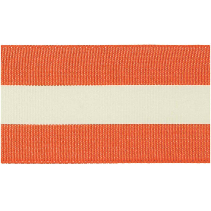 Rico - Woven Ribbon Duo Stripes - Orange/Yellow - 58 Mm X 3 M