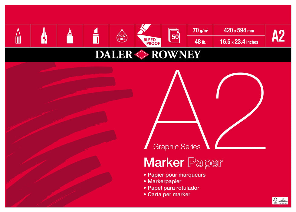 Daler Rowney A Series Marker Pad 70Gsm A2
