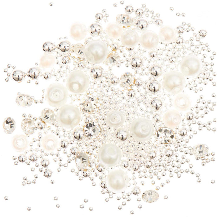 Rico - Filling Material Pearls - Diamonds And Globules Mix - Silver - 13.5G