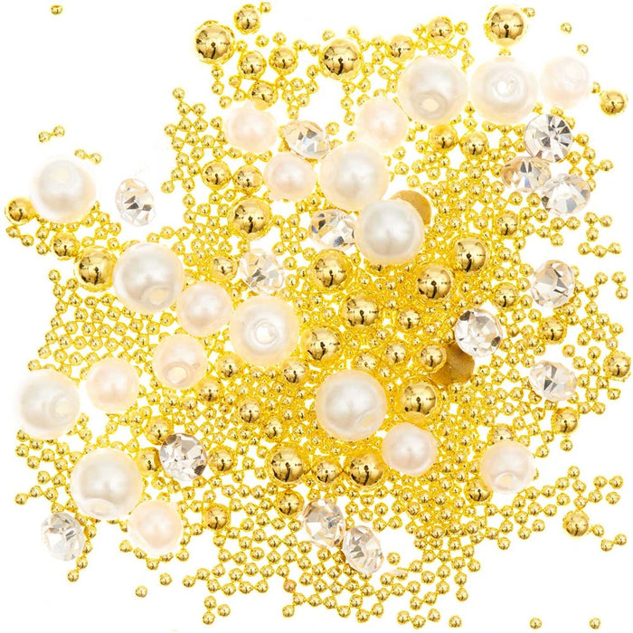 Rico - Filling Material Pearls - Diamonds And Globules Mix - Gold - 13.5G