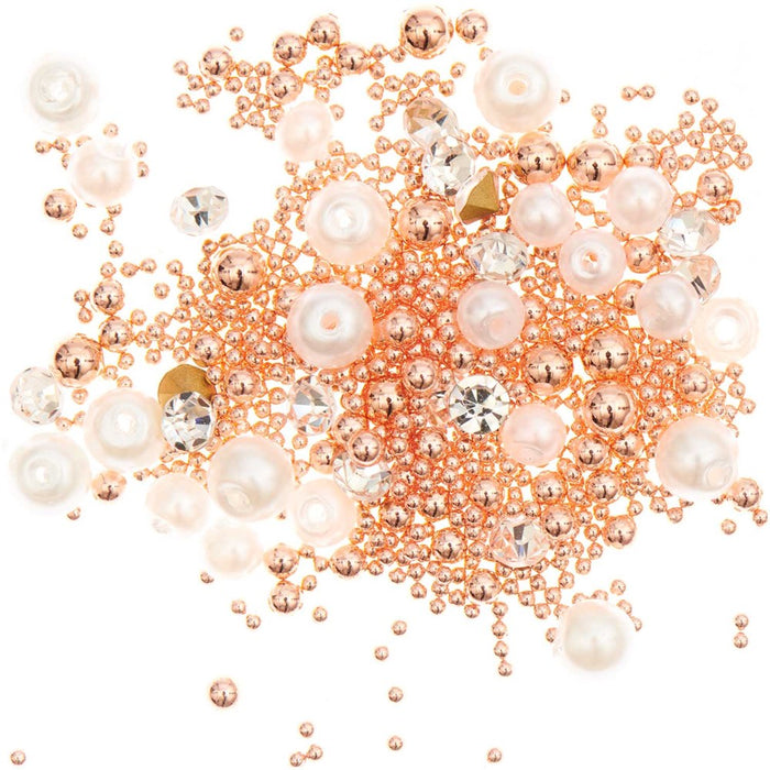 Rico - Filling Material Pearls - Diamonds - Globules Mix - Rose Gold - 13.5G