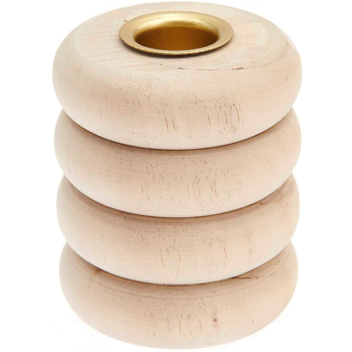 Rico - Wooden Candle Holder Rings - Large - 7X7X8Cm
