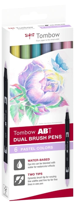 Tombow Dual Brush Pen 6 Set (New Packaging)