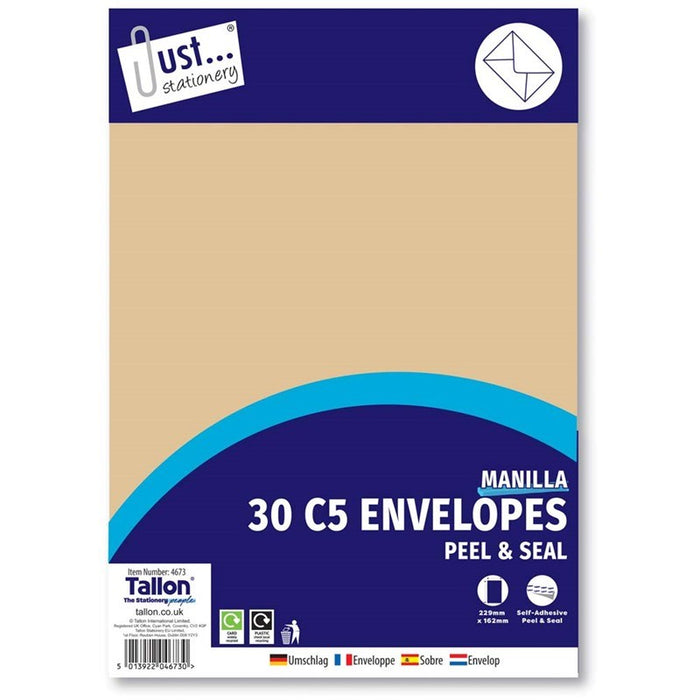 Envelopes 30 x C5 Manila Envelopes 80gsm