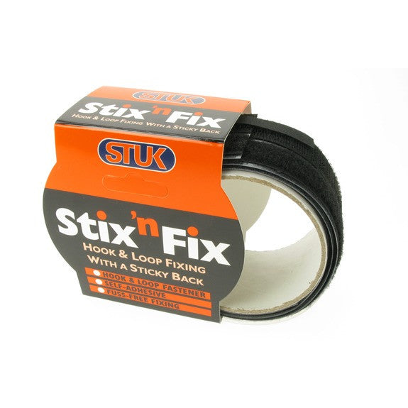 StixnFix Hook & Loop Tape Black 20mm x 1m