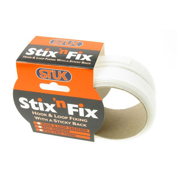 StixnFix Hook & Loop Tape White 20mm x 1m