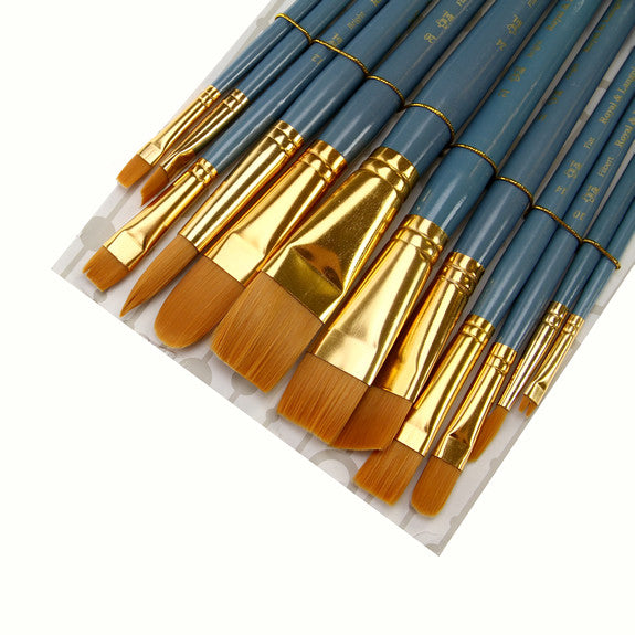 Royal Brush ZipLock Set - Medium Gold Taklon Flat Variety