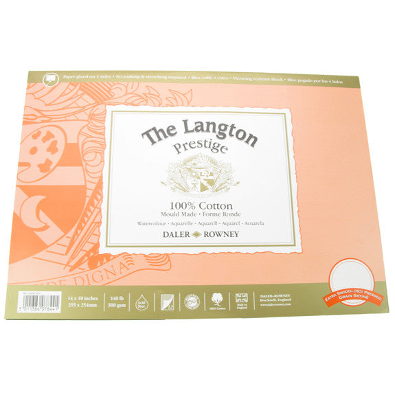 Langton Prestige Watercolour Pad Hot Pressed Block
