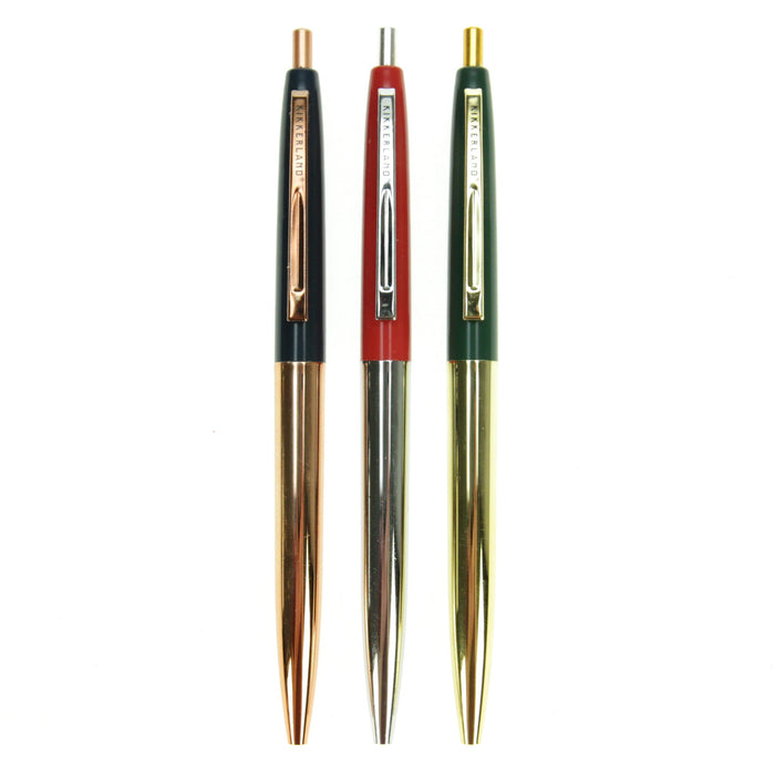 Kikkerland - Retro Pens Metallic Set of 3