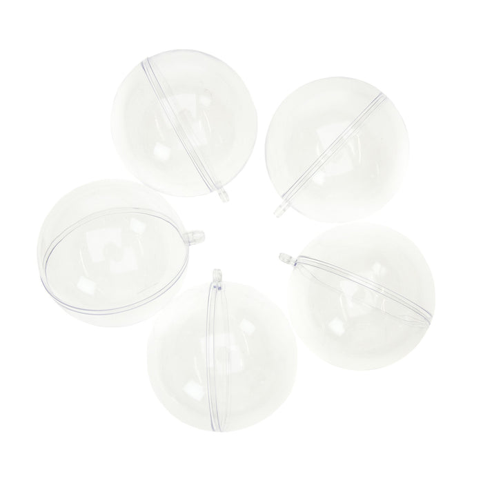 Plastic Ball Clear 70mm Pack of 5