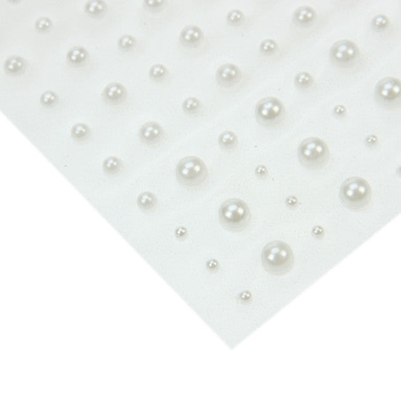 Adhesive Pearls - White