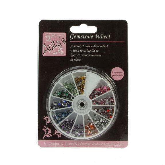 Gemstone Wheel - 12 Colours 3mm