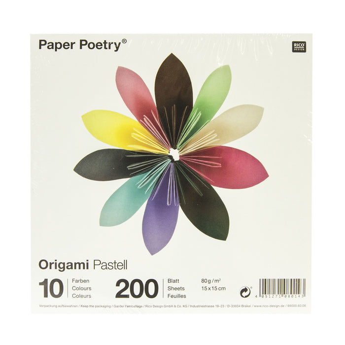Rico Origami Paper Pastel 15 cm x 15 cm