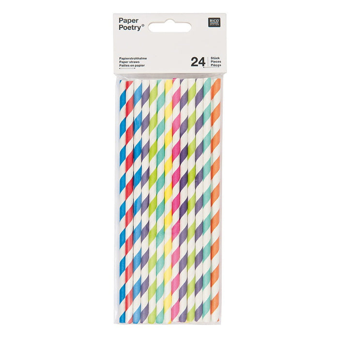 Rico Paper Straws Multicolour Mix 24pk
