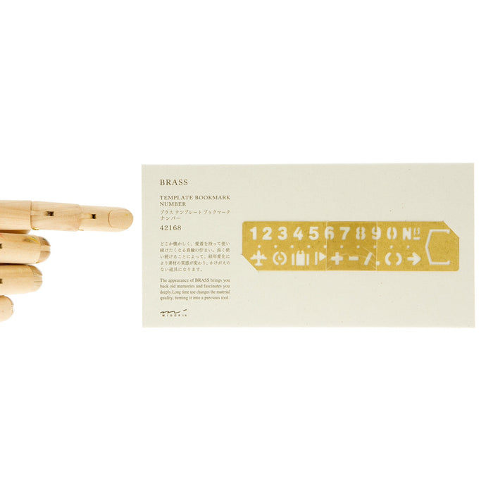 Midori Brass Stencil Bookmark Numbers