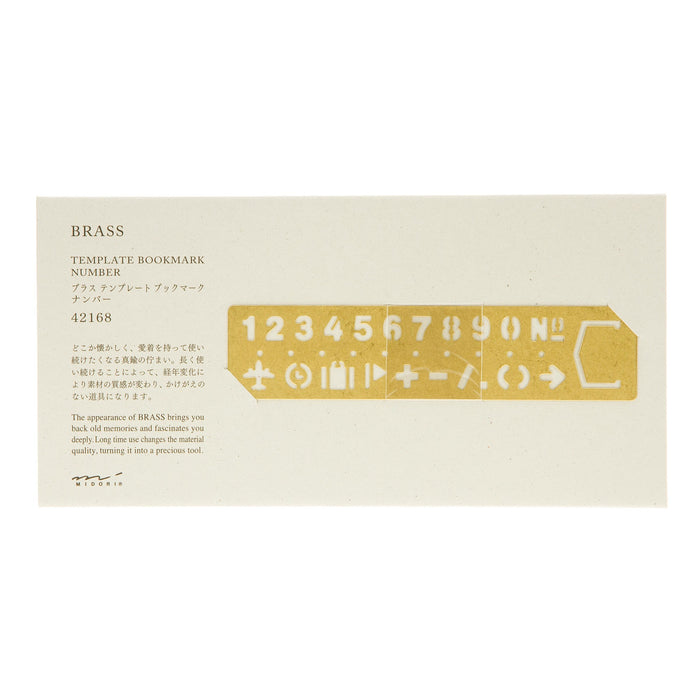 Midori Brass Stencil Bookmark Numbers