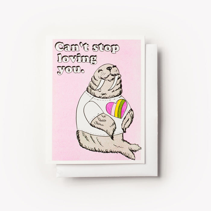 Yellow Owl Workshop - Cant Stop Loving You Risograph Card