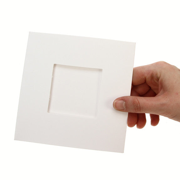 Square Tri Fold Photo Aperture Card Blanks 300gsm 10Pk - White