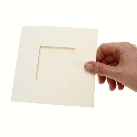 Square Tri Fold Photo Aperture Card Blanks 300gsm 10Pk - Cream