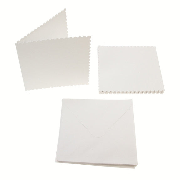 Square Scalloped Card Blanks 300gsm 12Pk