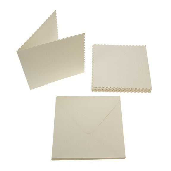 Square Scalloped Card Blanks 300gsm 12Pk