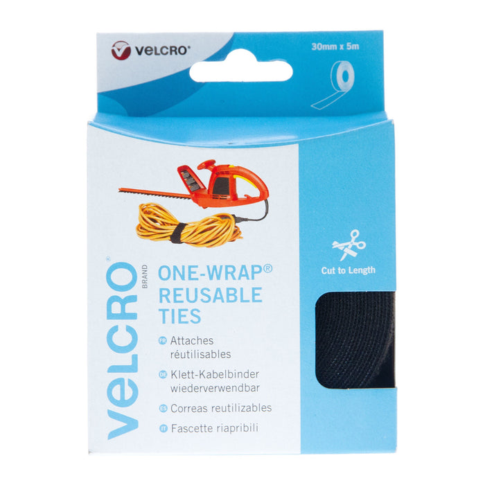 VELCRO® Brand Cable Manager Tape Back to Back Hook & Loop 30mm x 5m Black