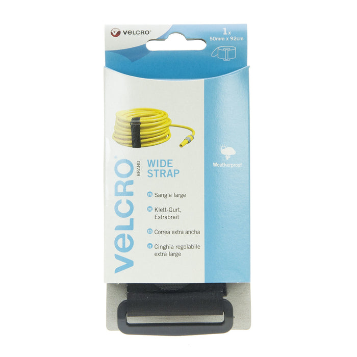 VELCRO® Brand Adjustable Strap Wide 50mm x 92cm x 1 Black