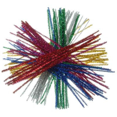 Tinsel Pipe Cleaners Astd 100 Pack