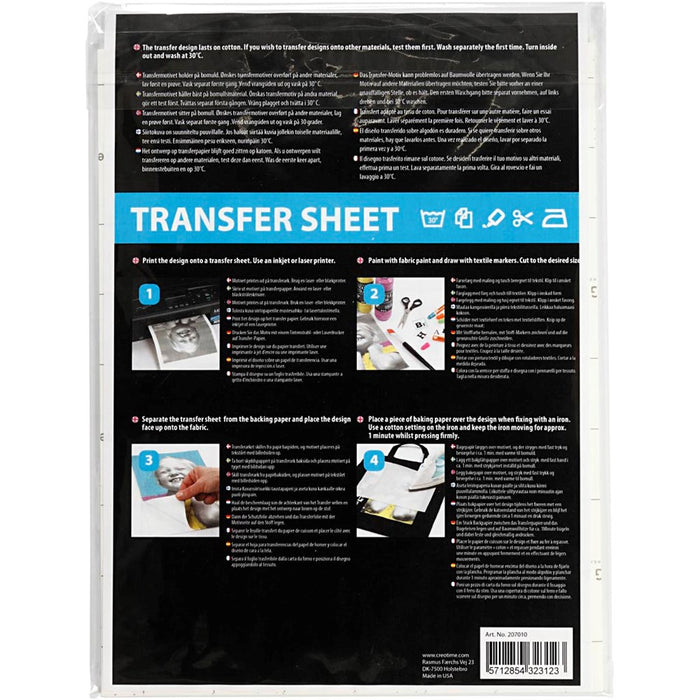 Transfer Sheet Dark Fabrics 21.5 x 28cm - 3 Sheets
