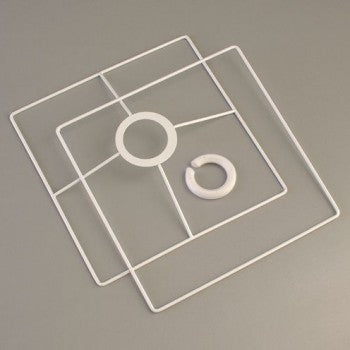 Square Lampshade Ring Set White 2-Part
