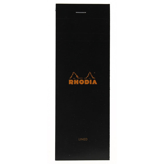 Rhodia Black Head Stapled Pad 7.4X21Cm Sq.Lined 86009C