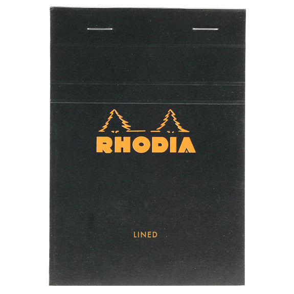 Rhodia Black Head Stapled Pad 10.5X14.8Cm Lined 136009C