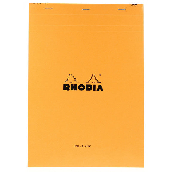Rhodia Orange Head Stapled Pad 21X29.7Cm Sq.Plain 18000