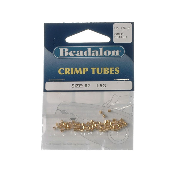 Beadalon Crimp Tube 1.8mm Gold Platet 1.5G