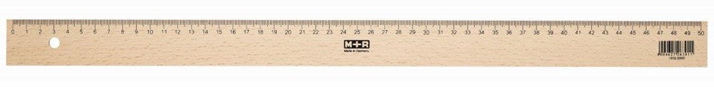 M+R Natural Beechwood Ruler, 50cm