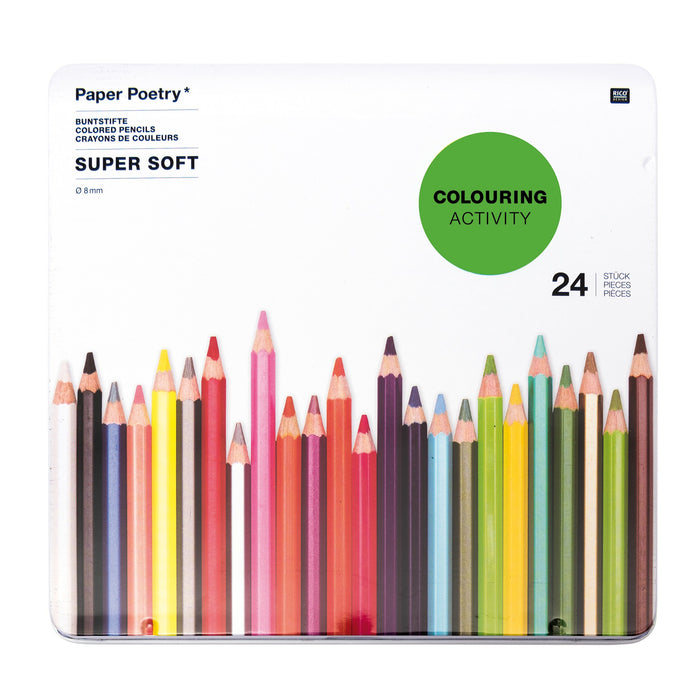 Soft Colour Pencils Tinbox 24
