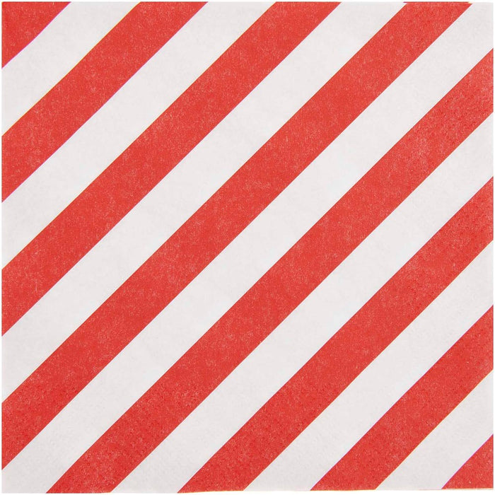 Rico Napkins Stripes - red-white