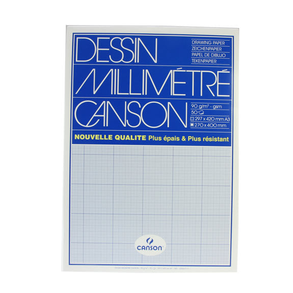 Canson mm Dessin Graph Pad Blue Grid