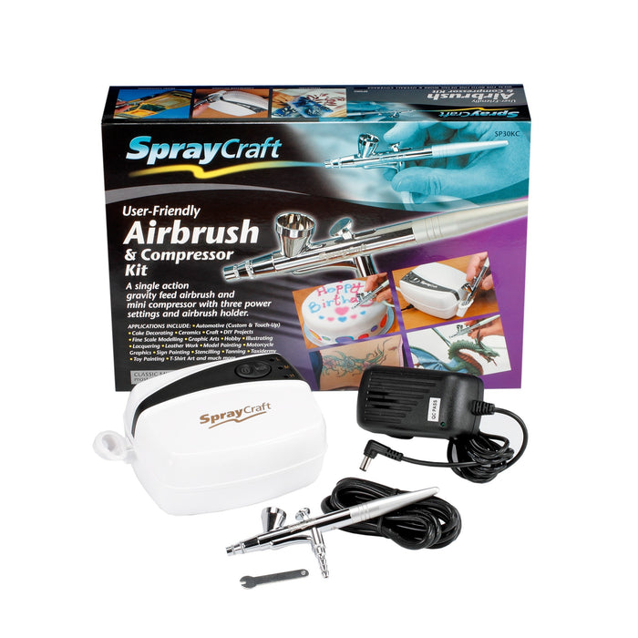 Spraycraft - Airbrush & Compressor Kit (Top feed, Single action)