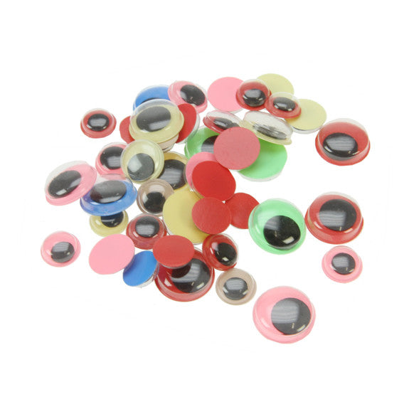 Wiggle Eyes Assorted Colours - 40 Pack