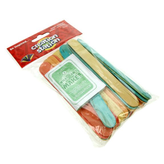 Jumbo Lollipop Sticks Assorted Colours - 60 Pack