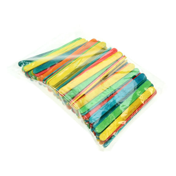 Lollipop Sticks - Assorted Colours 150 Pk