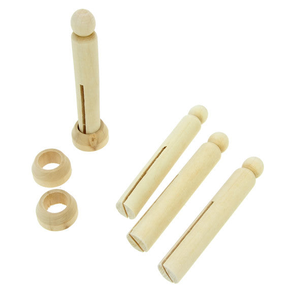 Dolly Pegs With Stands - 10 Pack