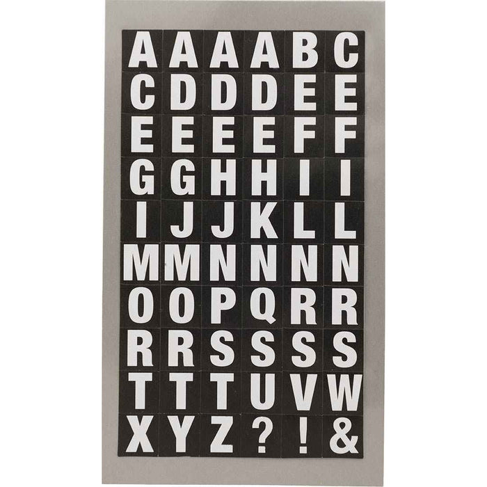 Rico Office Stick White Letters Sq 4 Sheets 7x15.5 cm