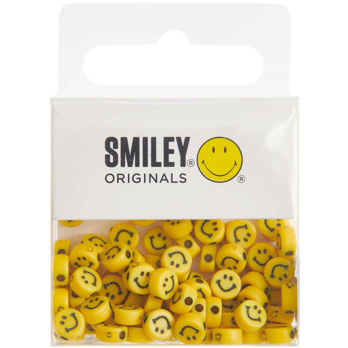 Smiley Beads Flat Yellow