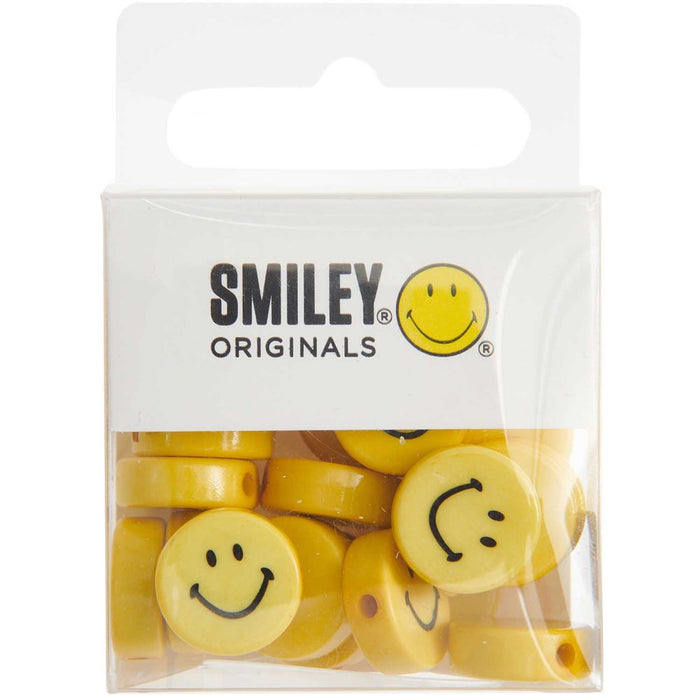 Smiley Beads Flat Yellow