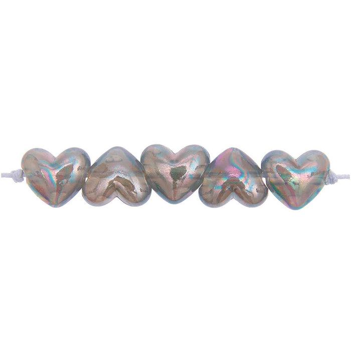Heart Beads Holographic Grey