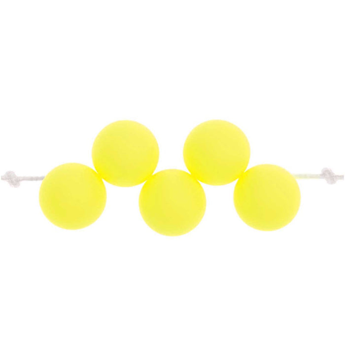 Plastic Beads Neon Yellow Asymmetric