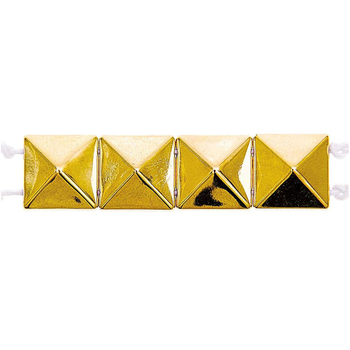Pyramid Beads Square L Gold