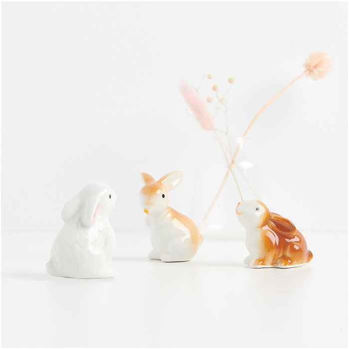Rico Porcelain Rabbit Sitting / White